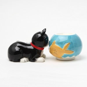 Cat and Fish Magnetic Salt and Pepper Shaker Home Kitchen Decor