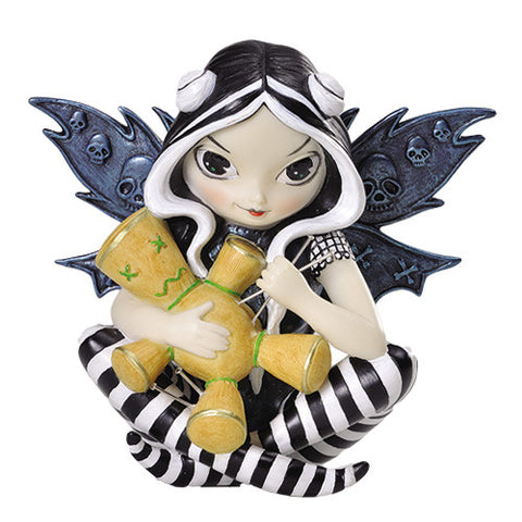 PTC 4.25 Inch Skull Winged Fairy with Voodoo Doll Statue Figurine