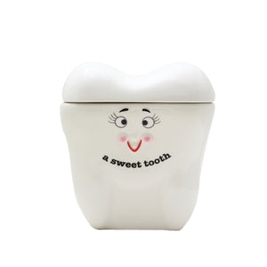 7 Inch Sweet Tooth Giant Tooth Shaped Ceramic Cookie Jar Figurine