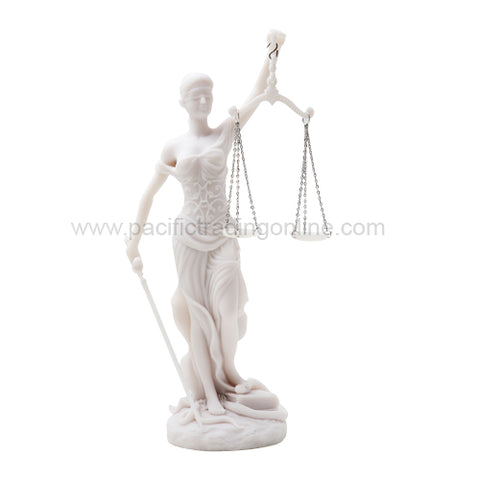 Things2Die4 Desktop Lady Justice Marble Finish Statue Justicia Law Scale