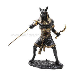 PTC 10 Inch Seth Fighting Warrior Egyptian Mythological Statue Figurine,Black and Gold