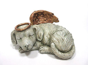Pet Memorial Angel Dog Sleeping Cremation Urn Memorial Statue Bottom Load 30 Cubic Inch