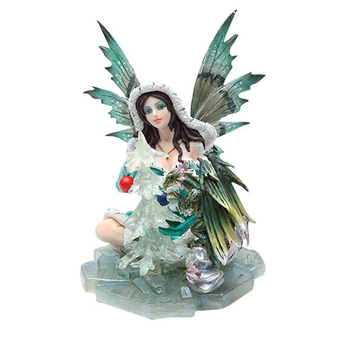PTC 6 Inch Winter Fairy with Green Dragon Mythological Statue Figurine