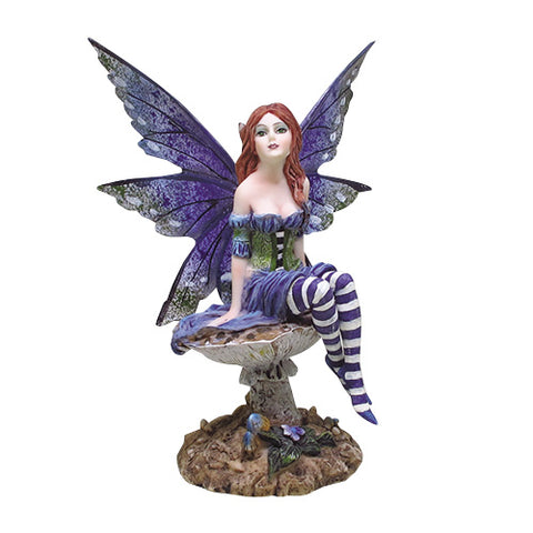 Amy Brown 6.25 Inch Bottom of The Garden Fairy on Mushroom Statue Figurine