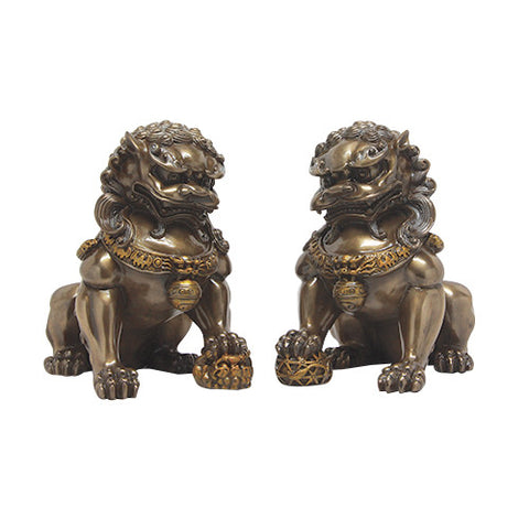 6.25 Inch Chinese Foo Dogs Mythological Resin Statue Figurines