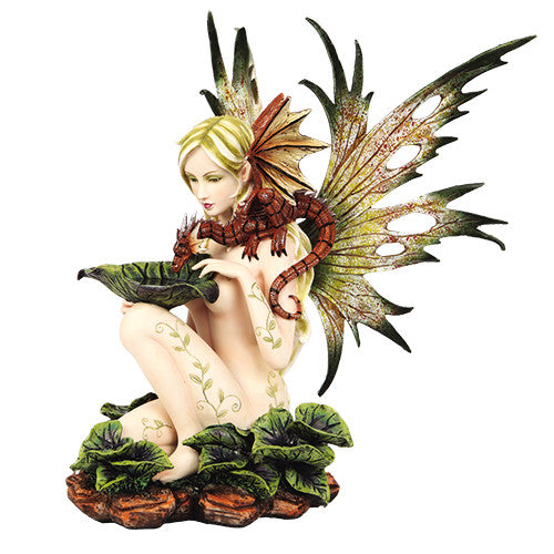 14.25" Fairyland Lotus Fairy with Red Dragon [9719]