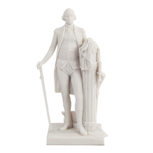 9.5 Inch White George Washington Standing Figurine Statue with Stick