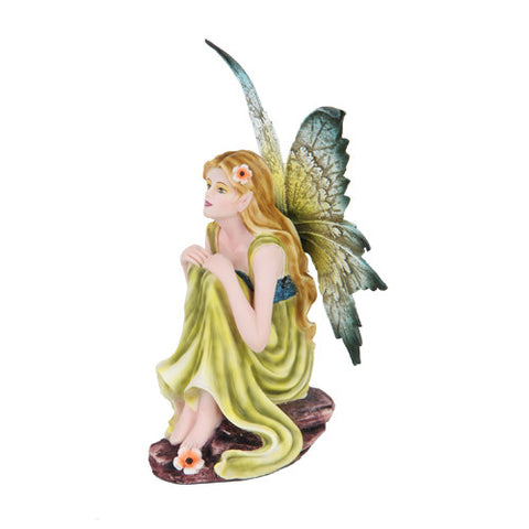 PTC Fairyland Green Winged Fairy Mystical Statue Figurine, Multi Color