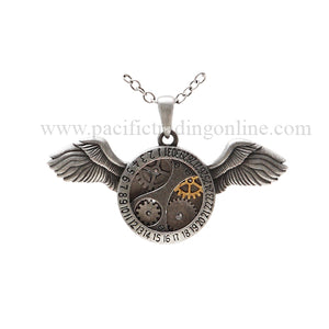 Masada Jewelry, Steampunk Victorian Flight Metal Pendant Necklace
