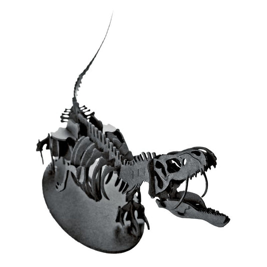 Japanese Art of Paper Craft Dinosaur Tyrannosaur 37 pieces Black Assembled Educational Premium 3D Puzzle Paper Model Kit Challenge Gift Made in Japan