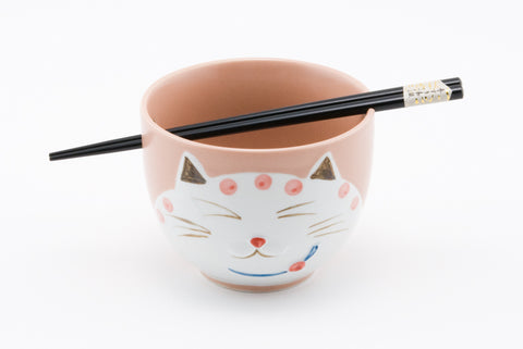 5 Inches Cat Kitty Bowl with Chopsticks 2 pcs Gift Box