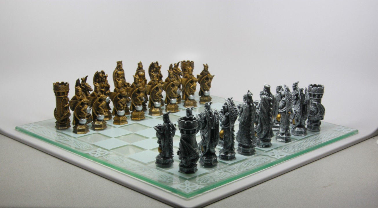 King Arthur Chess Set with Glass Board