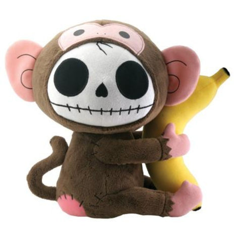 Furrybones Monkey Munky Holding onto Banana Plush Doll