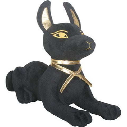 SUMMIT COLLECTION Black and Gold Ancient Egyptian Laying Anubis Dog Puppy Plush Doll