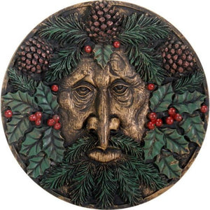 Greenman Plaque Winter Collectible Figurine