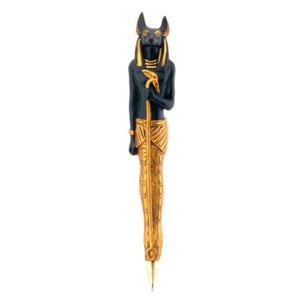 YTC Ancient Egyptian Anubis Black and Gold Pen (Set of 6 Similar Designs)