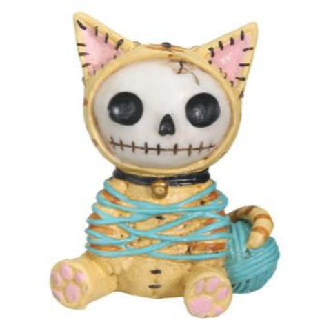 Furrybones Calico Mao Mao Signature Skeleton in Kitty Cat Costume Wrapped in Yarn