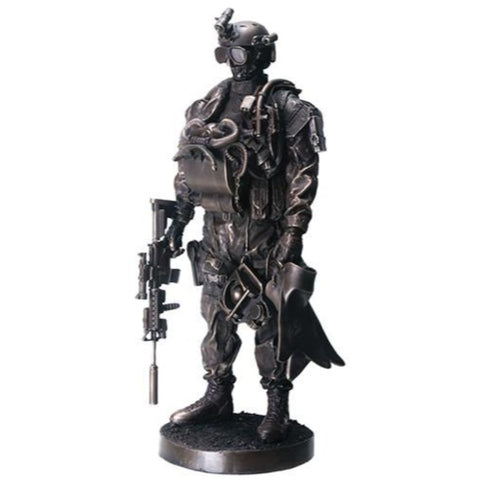 YTC Navy Seal 13" Bronzed Resin Military Statue #8086 Modern Era Navy Seal
