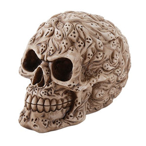 Spirit Ghost Print Skull Money Bank Desktop Figurine 4.75 Inch Halloween Decor Gift