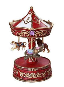 Animal Circus Rolling Into Town Vintage Musical Rotating Carousel Collectible 8.5 Inch Tall
