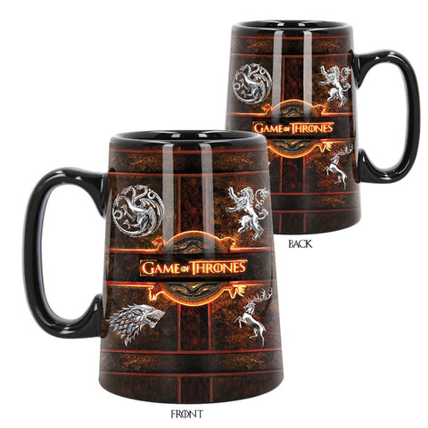Ceramic Game of Thrones Dragon Mug Tankard  Sigil Rustic Black