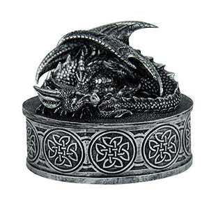 Medieval Fantasy Mythical Dragon Lidded Treasure Trinket Box