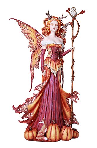Large Fantasy Pumpkin Queen Fairy Autumn Fall Decorative Statue by Artist Amy Brown 18" Tall