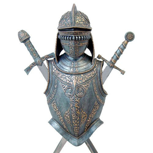 Medieval Times Knight Battle Armor Weaponry Sword Display Wall Sculpture 30 Inch