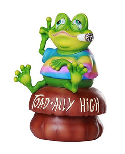 "Toad-ally High" Weed Smoking Toad Trinket Box Novelty Stash Box