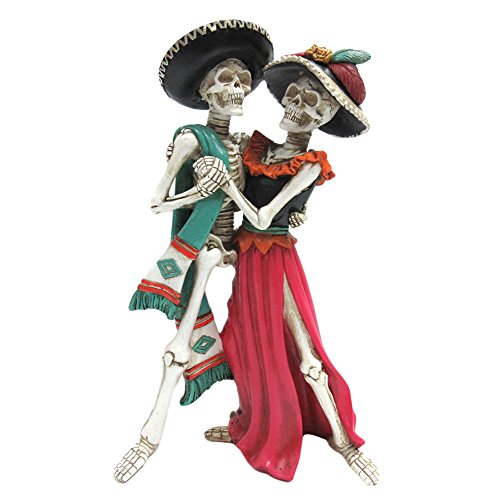 Day of the Dead Celebration Skeleton Couple Dancing Figurine