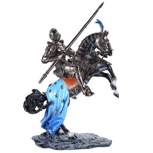 Large Color Cavalry Medieval Knight on Horse with Stand
