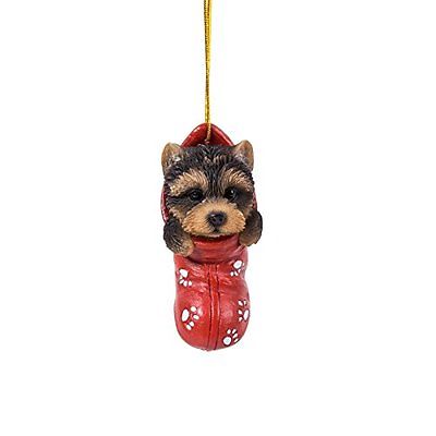 Yorkie Puppy Decorative Holiday Festive Christmas Hanging Ornament