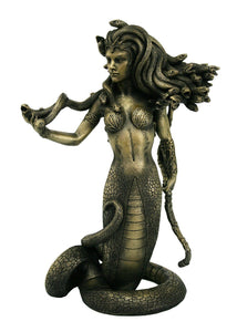 The Temptation of Medusa Collectible Figurine in Faux Antique Gold Finish 8 Inch