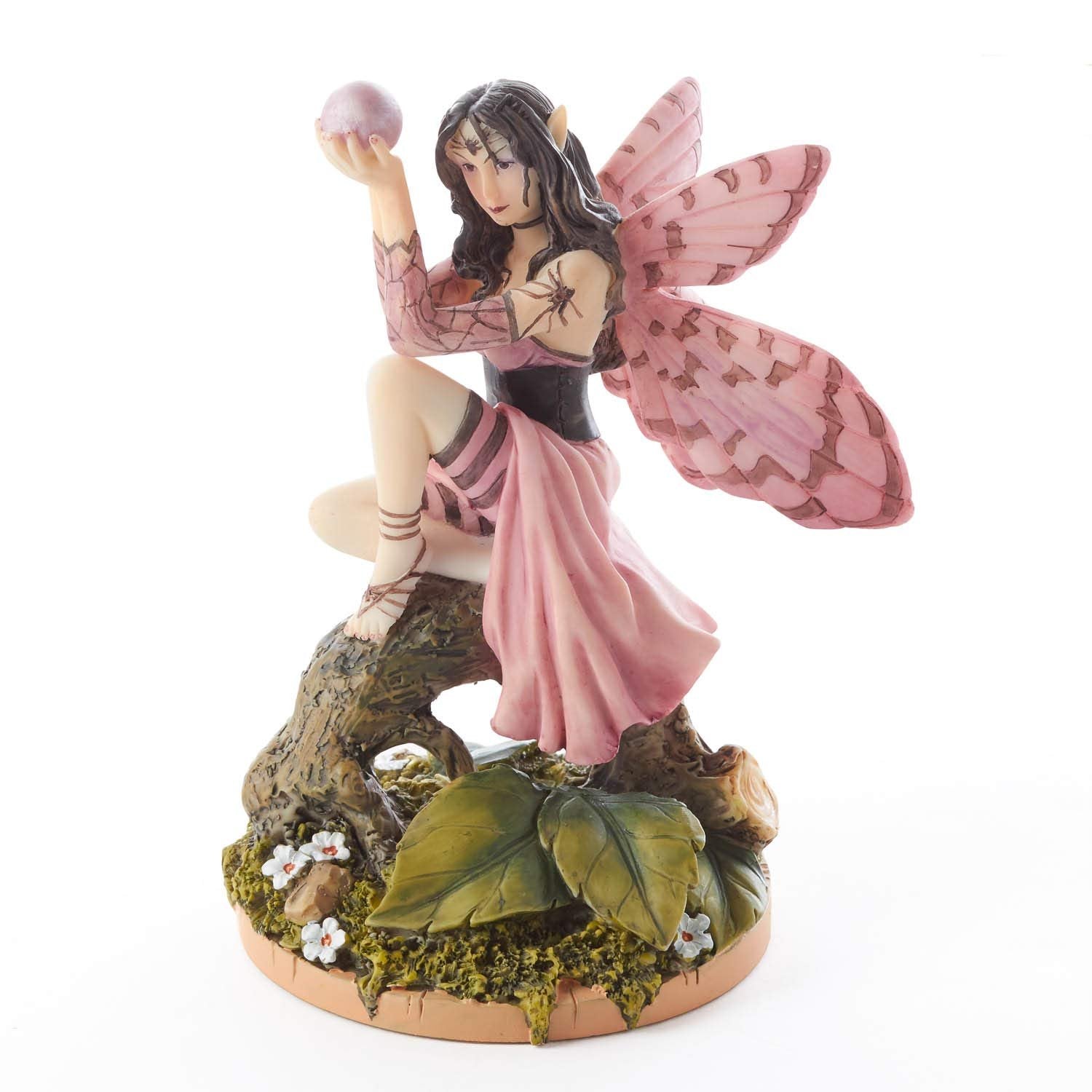 PTC Spider Weaver Winged Fairy Sitting on a Branch Statue Figurine