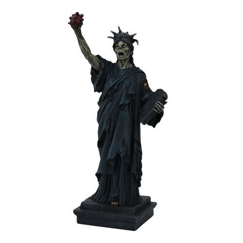 PTC Zombie Statue of Liberty Statue Figurine, 11" H, Resin Painted