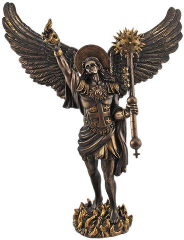 12.75 Inch Archangel Uriel with Spear Religious Resin Statue Figurine