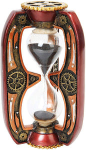 PTC 6.13 Inch Red Steampunk Inspired Sand Timer Hourglass Statue Figurine