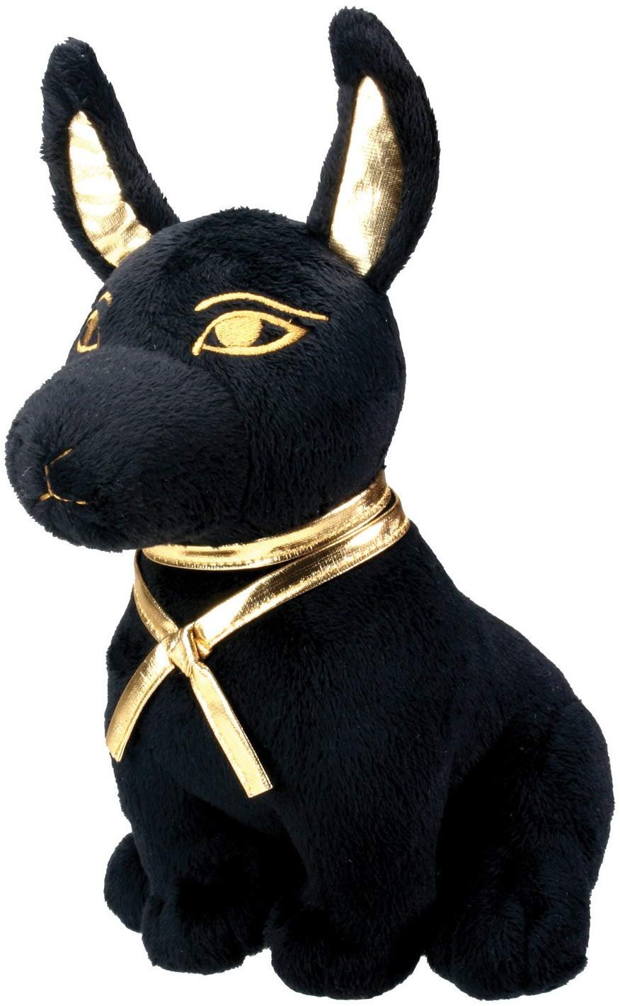 Black and Gold Ancient Egyptian Anubis Dog Puppy Plush Doll