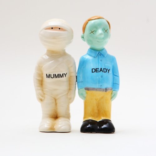 Mummy Deady Ceramic Magnetic Salt and Pepper Shakers Collection Set
