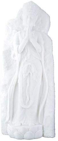 SUMMIT COLLECTION Eastern Enlightenment Rock Carving of Kuan Yin in Prayer Statue in White, 20.5 Inches