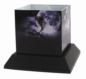 5 Inch The Voyage Silhouettes Square Candle Holder, Purple and Black