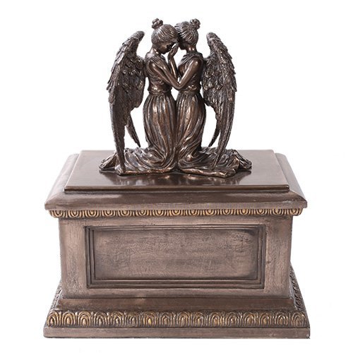 Comforting Angels Bronze Patina Urn