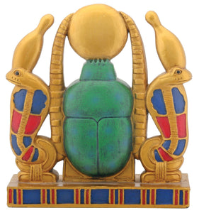 Gold Cobra Sun Scarab Egyptian Collectible Display Statue