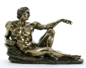STATUE OF ADAM From the Creation of Adam By Michelangelo, Real Bronze Powder Cast Statue