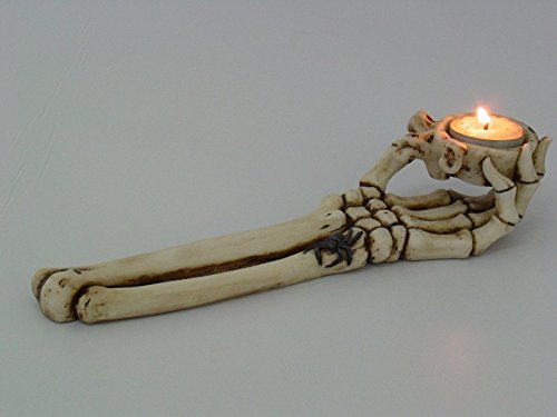 PTC 10 Inch Skeletal Hand and Arm Hand Painted Candle Holder, Beige