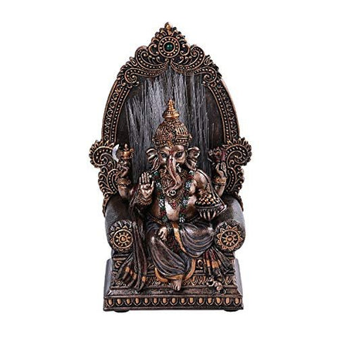 Pacific Giftware PT Seated Ganesha with Fiber Optic LED Light Resin Figurine Statue
