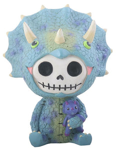 SUMMIT COLLECTION Furrybones Spike Signature Skeleton in Triceratops Costume with Purple Dinosaur Doll