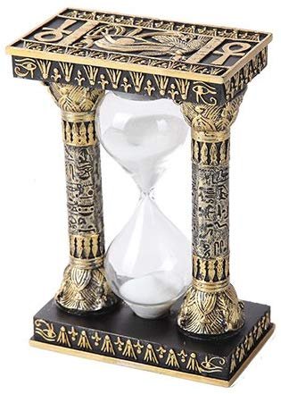 Pacific Giftware 5.75 Inches Ancient Egyptian Black and Golden Column Sandtimer Statue Figurine