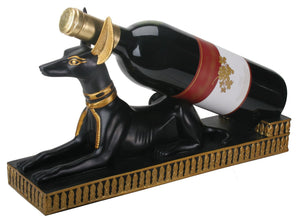 Egyptian Anubis Wine Bottle Holder - Collectible Egypt Decoration