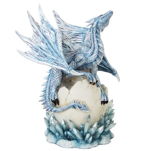 Collectible Blue Dragon on Egg Statue